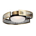 Moderne plafondlamp met gouden afwerking en opengewerkte metalen rand